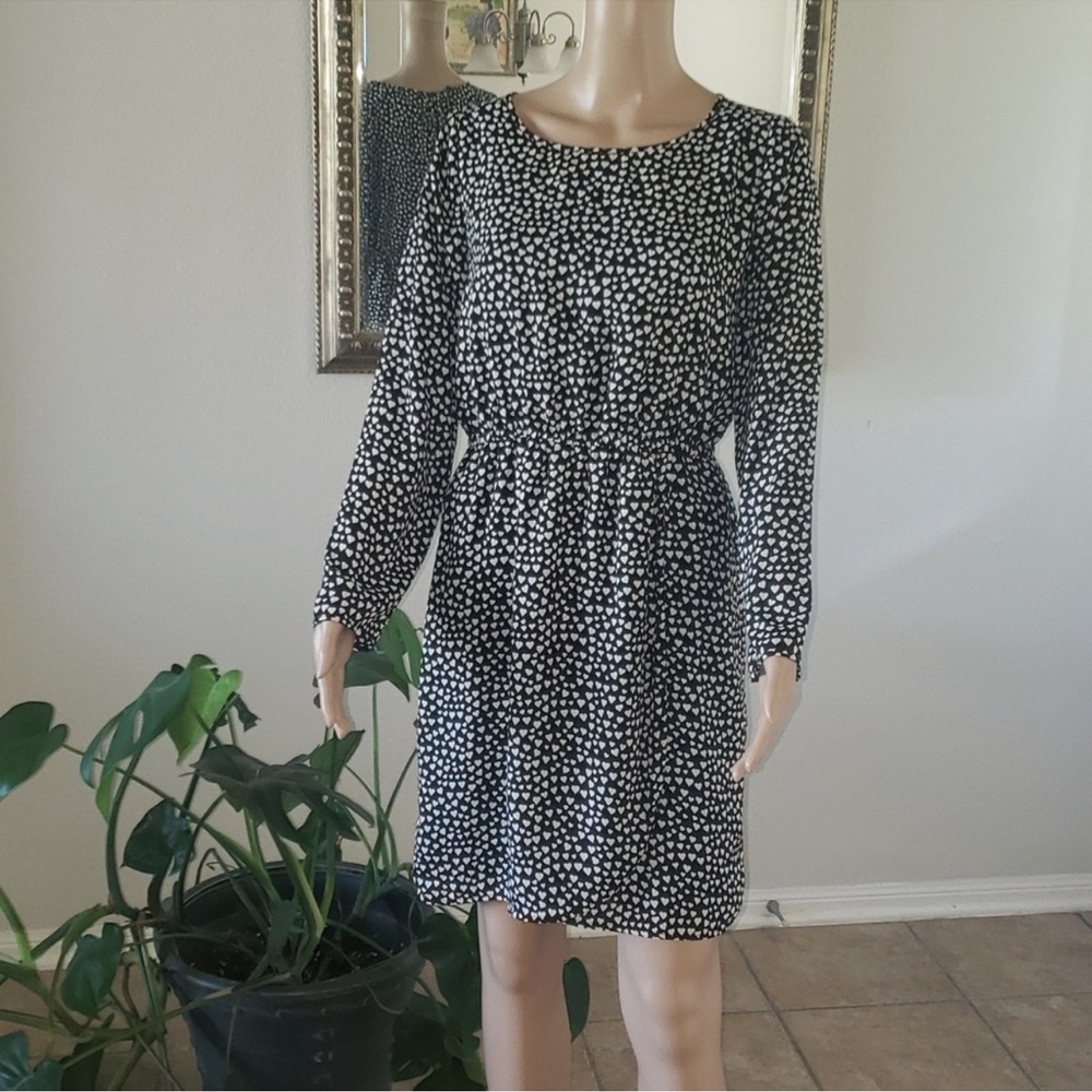 J. Crew Mercantile 4 hearts long sleeve light weight flowy chiffon midi